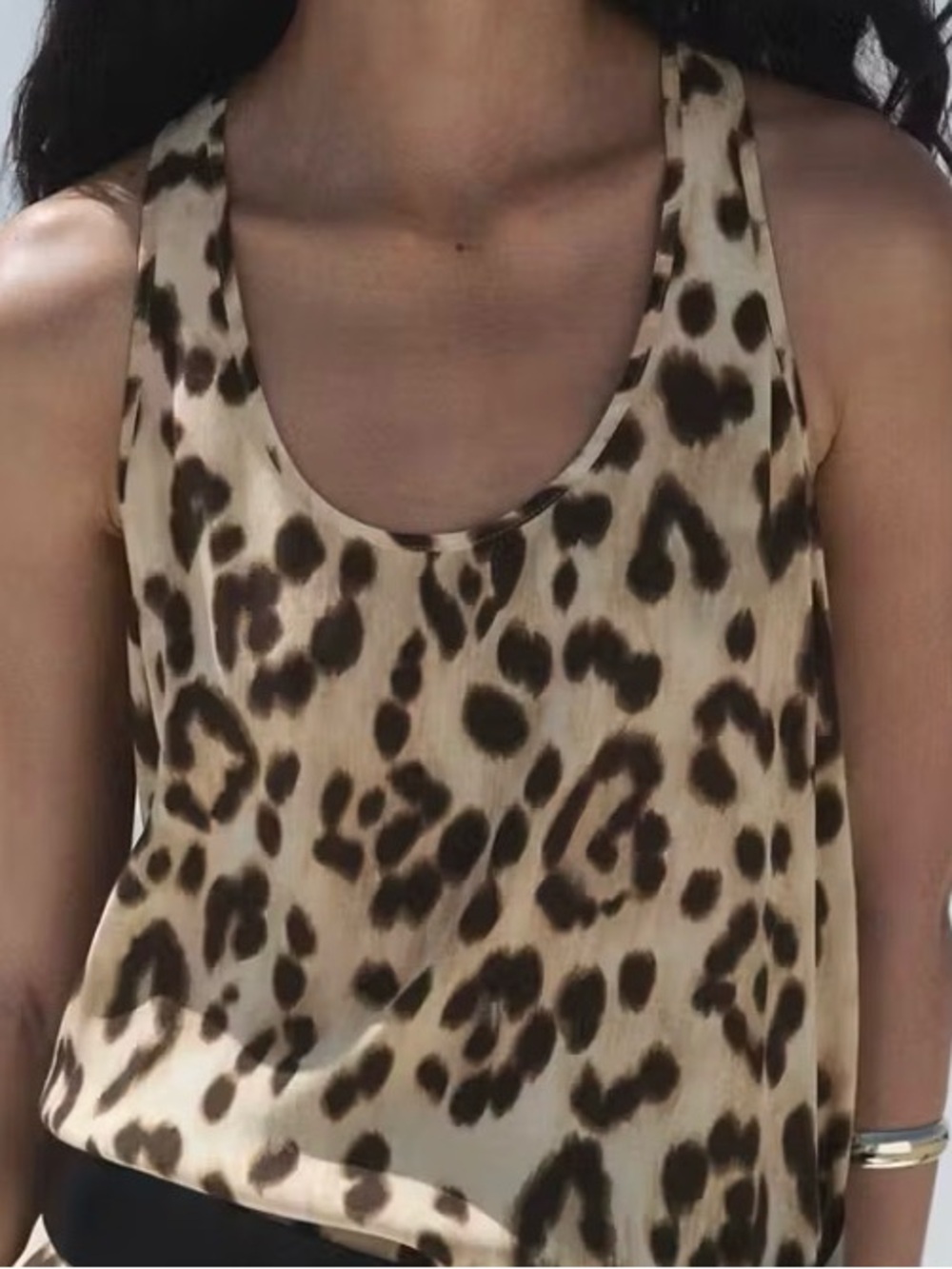 MANGO Leopard Print Tank Top | Italian Fabric | Size S | Like New